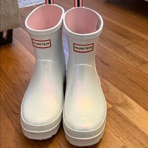 Hunter Iridescent White Boots
